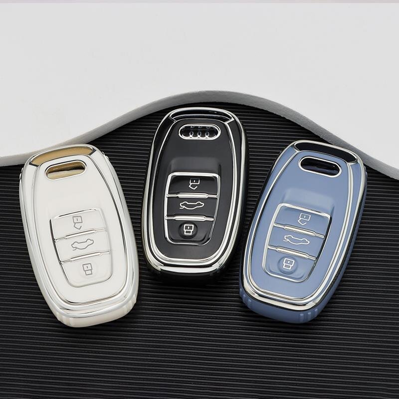 Rigid Schlüssel Fernbedienung Schutz Hülle metallisch SCHWARZ für Audi A1  (8X) Gehäuse aus Thermischer Abs