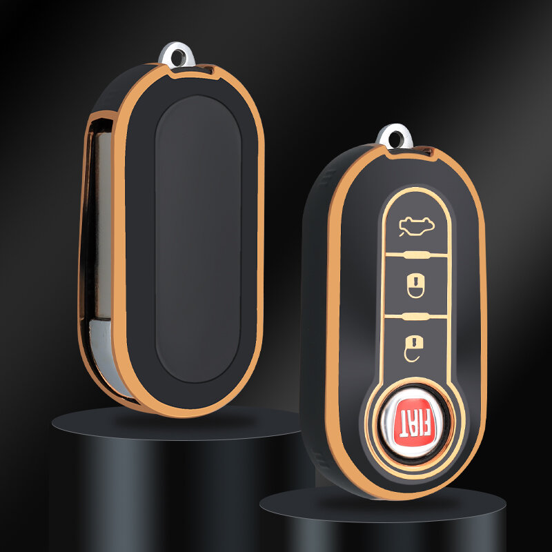 Key Fob Cover OFFCURVE Autoschlüssel Hülle Schlüsselhülle, Autoschlüssel  Schutzhülle Schlüsselgehäuse mit Schlüsselanhänger für FIAT 500 Lancia  Punto