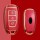 Autoschlüssel Hülle kompatibel mit Hyundai 3-Tasten Autoschlüssel Keyless Go - Schlüsselhülle Silikon Cover Rot